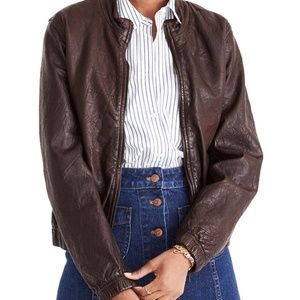 NWOT Madewell Leather Bomber Jacket Small